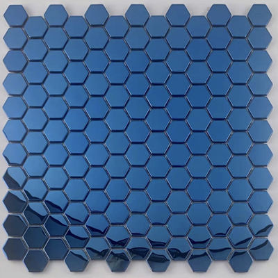 Bom preço Azulejo de parede de mosaico de metal safira moderno popular preço de fábrica hexágono aço inoxidável China on-line