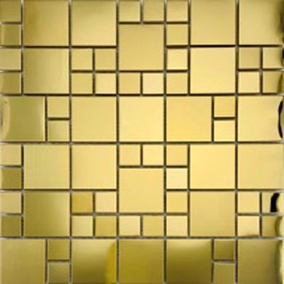 Bom preço Mosaico quadrado de aço inoxidável bonito do metal de 48*48MM para decorar a sala de jantar do hotel da casa on-line