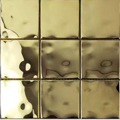 Bom preço ASTM 304 305x305mm Espelho de onda de água azulejos de mosaico de aço inoxidável para decoração on-line