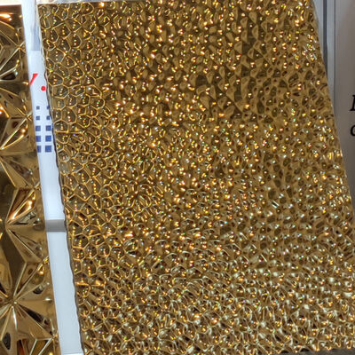 Bom preço 316L 304 0,8MM Espessura Espelho Wave Gold PVD Color Hammer Panel on-line