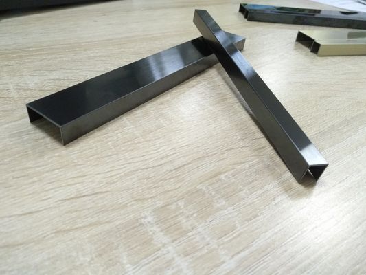 Customized Shaped Deep Black Color Bending 304 Stainless Steel Trim Strips For Apartment