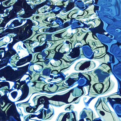 Bom preço JIS SUS 304 safira azul violeta água ondulação aço inoxidável placa decorativa cor personalizada on-line