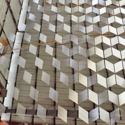 Chapa de aço inoxidável de cor 3D de espelho 8K de prata gravada para armário de porta de elevador