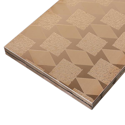 Grau 304 Preto Marrom Rosa Ouro Cor de Gravura Personalizado Finito PVD revestido de chapas de aço inoxidável para elevação de carro
