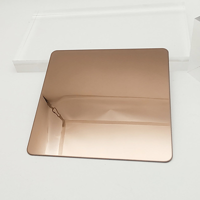 Faixa de aço inoxidável 304 de 3,0 mm PVD Forno de cor Bronze Espelho de jantar 8K