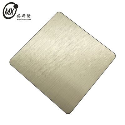 Bom preço 201 304 316L J1J2 J3 Linha de cabelo escovada Champagne Color PVD Coating Placa de aço inoxidável on-line