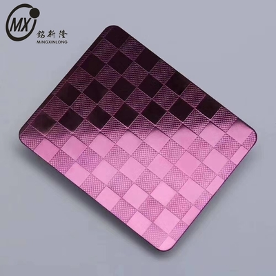 304 Color Violeta Roxo Rebocado Painel de chapa de aço inoxidável para design de interiores de parede
