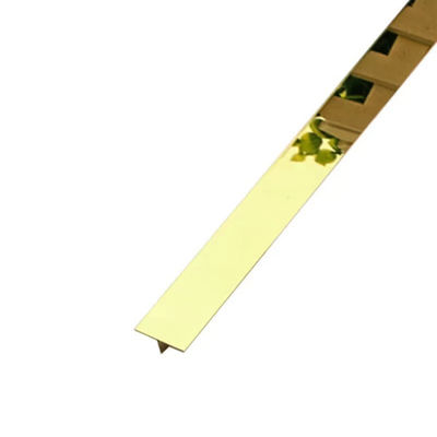 Bom preço 304 8K de ouro espelho polido brilhante cor de aço inoxidável Trim 201 T-forma de aço inoxidável telha de borda Trim para hotel on-line