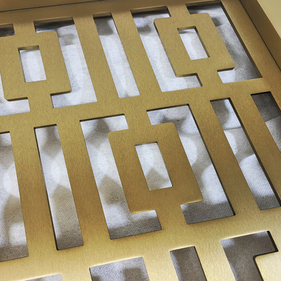 Cortar a laser de metal tela de aço inoxidável divisória de sala de estar decoração de hotel villa