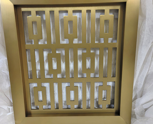 304 acabamento escovado de aço inoxidável divisória de tela de metal ouro antigo latão cor cetim divisores de sala de gravação a laser