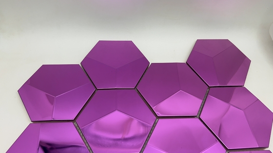 Mosaico 3d Luxo Hexágono Formas de Mosaico Cor Púrpura