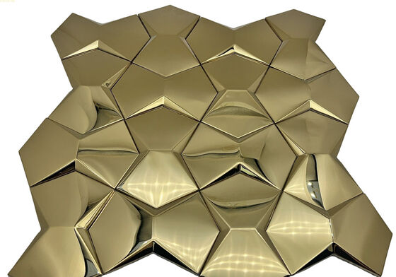 Bom preço 3D 3D Metal de aço inoxidável mosaico telha KTV Club Bar Entrada TV fundo parede convexa on-line