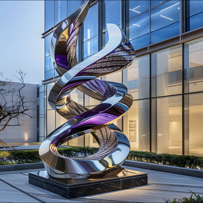 304 Espelho de Design Personalizado Sliver Violeta Jardim Exterior Escultura de Aço Inoxidável