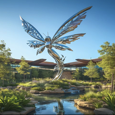 Fábrica Atacadistas Custom jardim exterior decoração de casa estilo moderno metal artesanato escultura de aço inoxidável