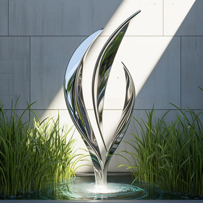 304 Finalizações Espelho 3D Polido 316L Escultura de aço inoxidável em edifícios de escritórios