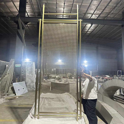 Corte a laser de estilo americano de aço inoxidável de ouro divisória de tela de sala para casa hotel restaurante