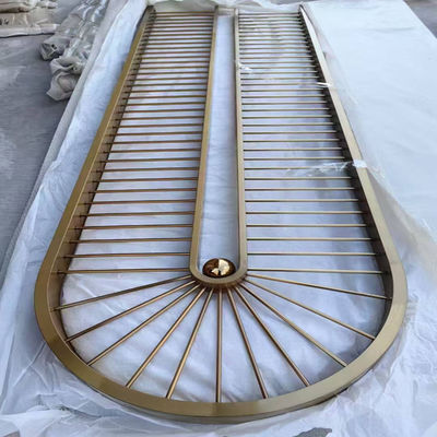 Bom preço Cor de bronze escovado linha de cabelo corte a laser 304 de aço inoxidável divisória de tela de metal para decoração de hotel on-line