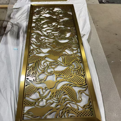 Laser de corte de metal de latão ouro divisória interior tela de aço inoxidável para entrada
