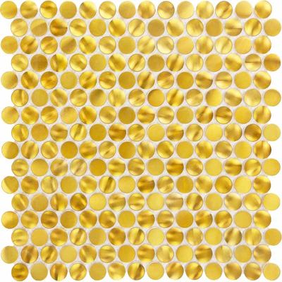 Bom preço Forma redonda cor dourada mosaico de aço inoxidável para fundo de parede on-line