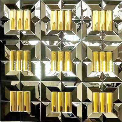 Bom preço Painéis de arte de parede 3D com textura única Mosaico de metal de aço inoxidável on-line