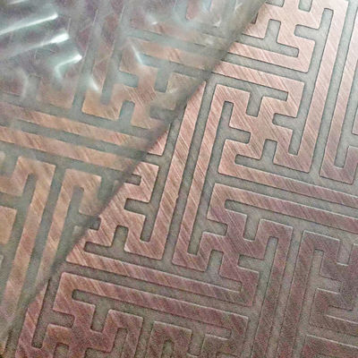 Bom preço Designer recomendado Placa colorida de aço inoxidável Instalação de arte de hotel / LOGO Material de parede 3D Laser efeito de gravura em relevo Exportação global on-line