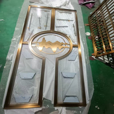 Bom preço Design moderno Metal oco Rosa Ouro divisória de aço inoxidável e divisor Pvd revestimento Sala privada on-line