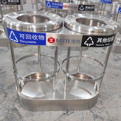Bom preço Lixeira de aço inoxidável para metrô Produtos de metal de aço inoxidável personalizados para estações de metrô on-line