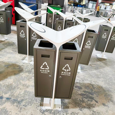 Produtos metálicos OEM 316L Caixa de lixo exterior de aço inoxidável de cor cinza