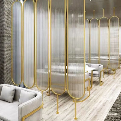 Bom preço Metal Brushed Satin Glass Metal Oval Stainless Steel Partition Dividers For Hotel Room on-line