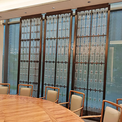 Bom preço Divisória de ambiente em aço inoxidável com cor bronze e vidro, design personalizado on-line