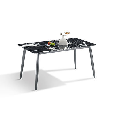 Bom preço Tampo de Mesa Moderno em Pedra Sinterizada, Cor Cinza, Base em Aço Carbono, Mesa de Jantar on-line