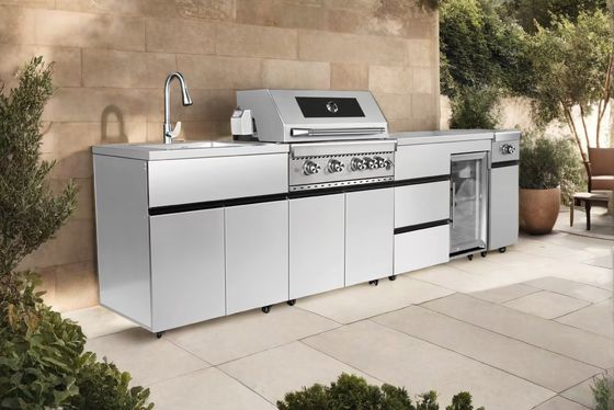 Bom preço Bancada de cozinha em aço inoxidável 316L com relevo e à prova de arranhões para exteriores on-line