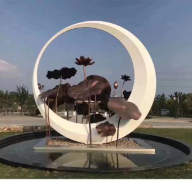 Prata 316L espelho brilhante escultura de aço inoxidável para projeto de arquitetura