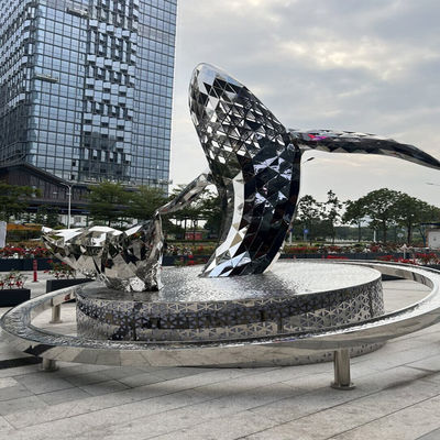 Outdoor Big Size Fiberglass  Mirror Polished Art Design Metal  Stainless Steel Sculpture