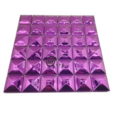 Bom preço Pão Violeta 3D   Folha Decorativa de Fundo Boa Qualidade Estilo Moderno Mosaico de Aço Inoxidável on-line