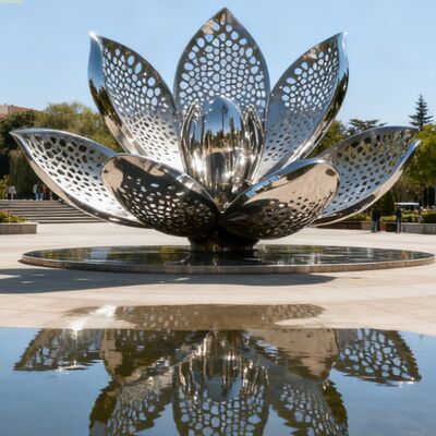 Arte personalizada 316L China escultura de aço inoxidável ao lado do mar para o parque do centro ao ar livre
