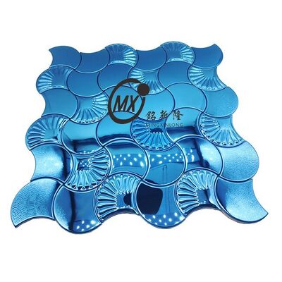 Folhas modernas de mosaico de aço inoxidável escovado para decoração de parede interior