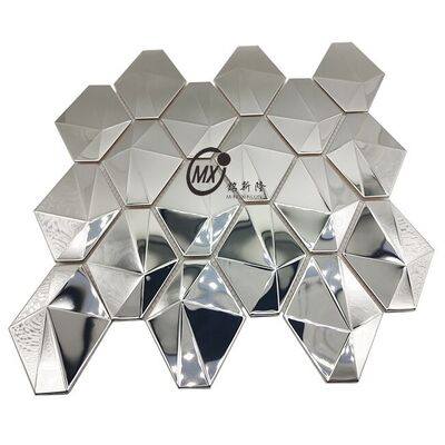 Bom preço Padrão do tabuleiro de xadrez Aço inoxidável e vidro mistura mosaicos on-line