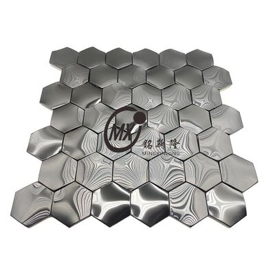 Bom preço Azulejos de mosaico de aço inoxidável com padrão em relevo adicionam textura à sua parede on-line