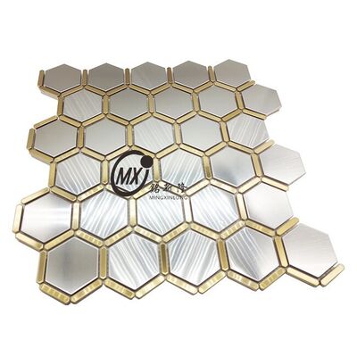 Faixas de mosaico de aço inoxidável com padrão de tijolo para decoração de estilo industrial