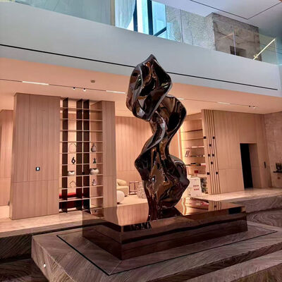 Brass Color 304 Mirror Bronze Stainless Steel Sculpture Center NYC Art Gallery