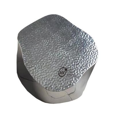 Conjunto de Mesa de Centro Redonda em Aço Inoxidável Martelo/Embossado Nuvem Estilo Moderno Luxo Mobiliário Sala de Estar